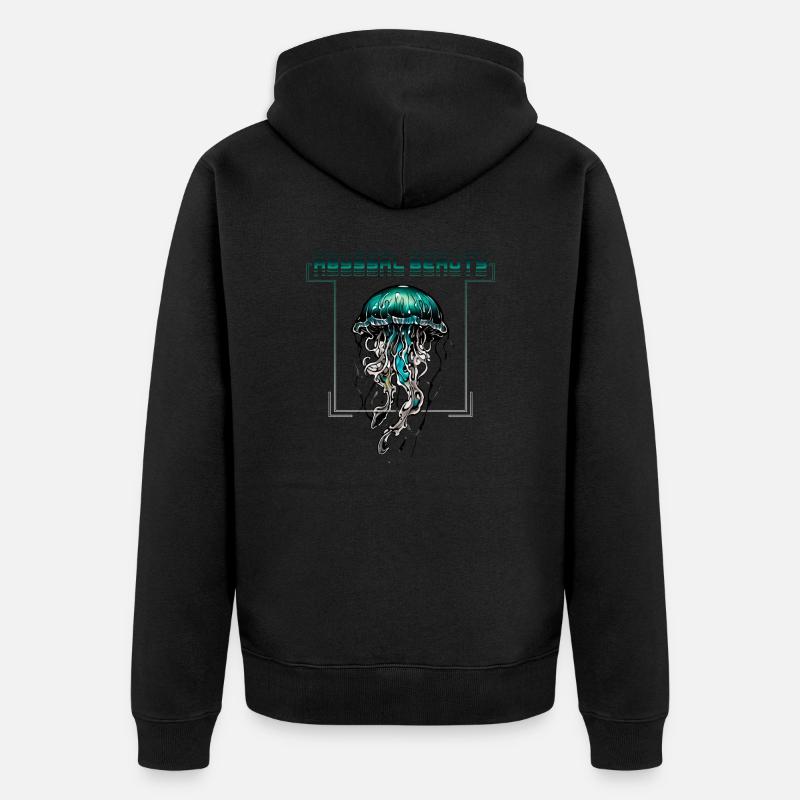 Méduse de beauté abyssale - Veste à capuche bio Premium Unisexe - noir