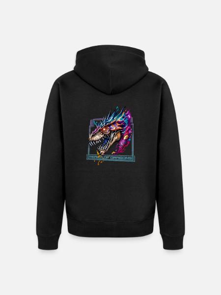 Realm of Dragons: Majestic Dragon - Unisex Premium Organic Zip Hoodie - black