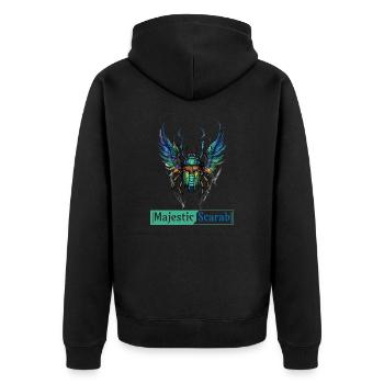 Majestic Scarab - Symbole de pouvoir et de protection - Veste à capuche bio Premium Unisexe - noir - Dos - Nico (187cm)