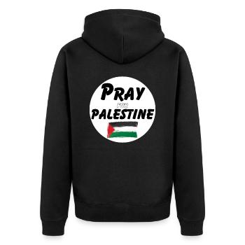 Priez pour les Palestiniens | Priez pour la Palestine - Veste à capuche bio Premium Unisexe - noir - Dos - Nico (187cm)