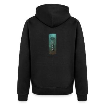 Rule and its Shadow - Design with Crown - Unisex Premium Organic Zip Hoodie - black - Back - Nico (187cm)