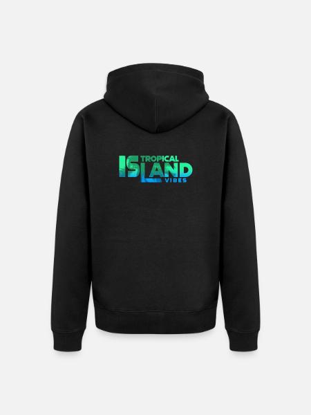 Tropical Island Vibes Gradient Text - Unisex Premium Organic Zip Hoodie - black