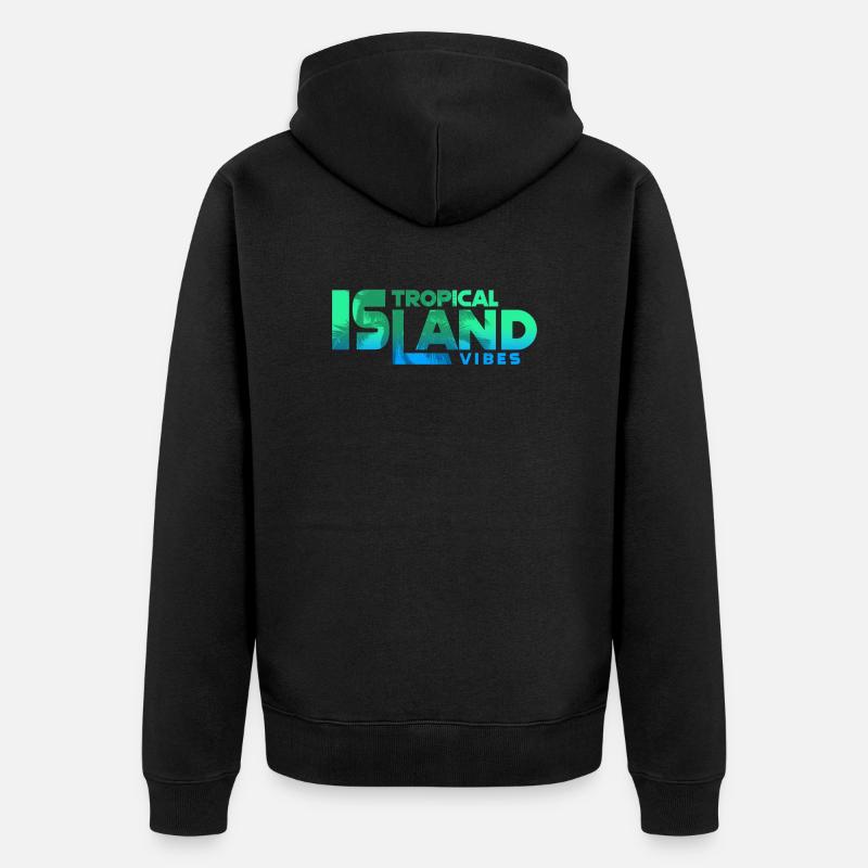 Tropical Island Vibes Gradient Text - Unisex Premium Bio Zip Hoodie - Schwarz