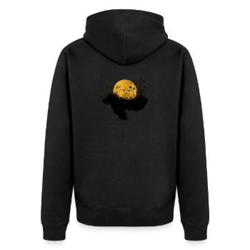 Wildblume Mondscheinwiese - Unisex Premium Bio Zip Hoodie - Schwarz - Hinten - Nico (187cm)
