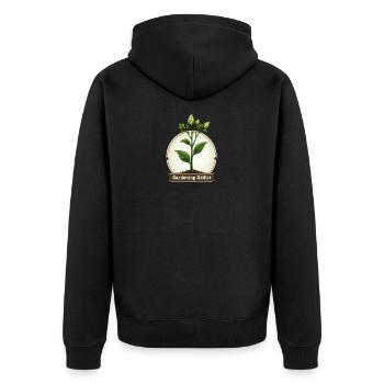 Gardening Addict Plant Emblem - Unisex Premium Organic Zip Hoodie - black - Back - Nico (187cm)