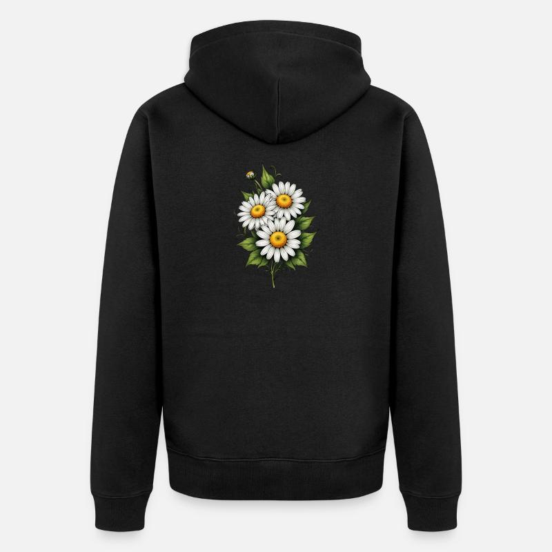 Daisy Bloom Trio - Veste à capuche bio Premium Unisexe - noir