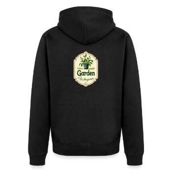 Gartenflüsterer Topfpflanze - Unisex Premium Bio Zip Hoodie - Schwarz - Hinten - Nico (187cm)