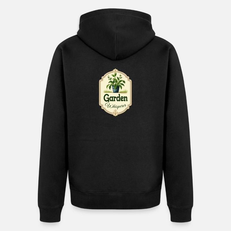 Gartenflüsterer Topfpflanze - Unisex Premium Bio Zip Hoodie - Schwarz