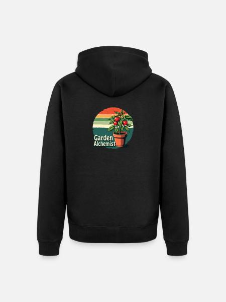 Garden Alchemist Retro Tomato - Unisex Premium Organic Zip Hoodie - black