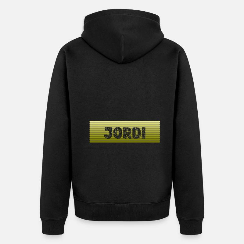 Nom rétro Jordi - Veste à capuche bio Premium Unisexe - noir