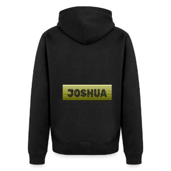 Retro Name Joshua - Unisex Premium Bio Zip Hoodie - Schwarz - Hinten - Nico (187cm)