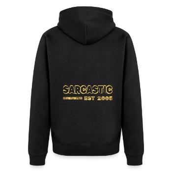 Jahr 2005 - Unisex Premium Bio Zip Hoodie - Schwarz - Hinten - Nico (187cm)