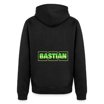 Ehering Bastian - Unisex Premium Bio Zip Hoodie - Schwarz - Hinten - Nico (187cm)