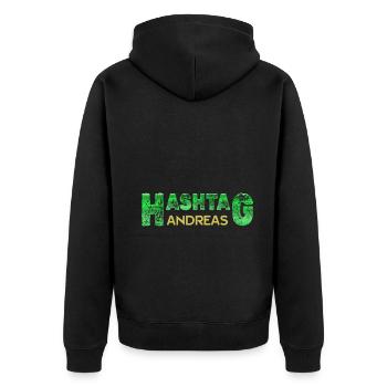 Prénom Andreas - Veste à capuche bio Premium Unisexe - noir - Dos - Nico (187cm)
