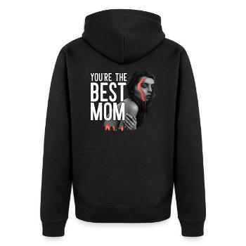 You're the best mom - Mother Day - Unisex Premium Bio Zip Hoodie - Schwarz - Hinten - Nico (187cm)