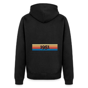 Year 1951 - Unisex Premium Organic Zip Hoodie - black - Back - Nico (187cm)