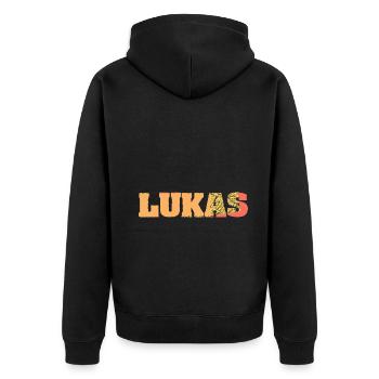 Lukas - Veste à capuche bio Premium Unisexe - noir - Dos - Nico (187cm)