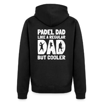 Papa Padelist Mari Padel Tennis Fun - Veste à capuche bio Premium Unisexe - noir - Dos - Nico (187cm)