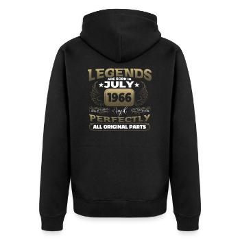 Legend Born 1966 July 56th Birthday Gift - Unisex Premium Organic Zip Hoodie - black - Back - Nico (187cm)