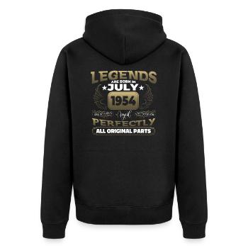 Légende Vintage 1954 juillet 70e cadeau d’anniversaire - Veste à capuche bio Premium Unisexe - noir - Dos - Nico (187cm)
