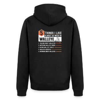 Dictons de pêche Zander - Veste à capuche bio Premium Unisexe - noir - Dos - Nico (187cm)