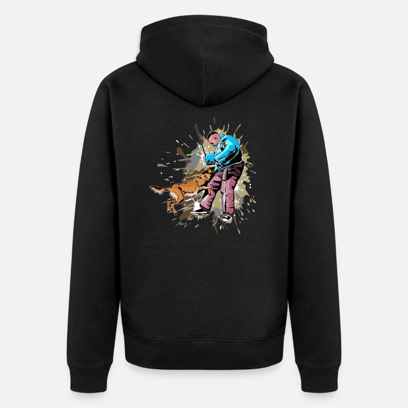 Malinois-Ring - Unisex Premium Bio Zip Hoodie - Schwarz