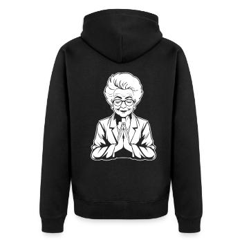 Christian Christianity Granny - Unisex Premium Organic Zip Hoodie - black - Back - Nico (187cm)