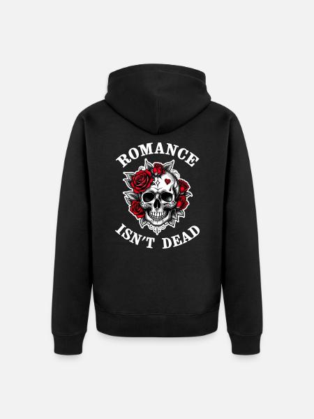 ROMANCE IS NOT DEAD - Unisex Premium Organic Zip Hoodie - black