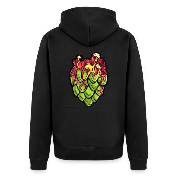Hops Craft Beer Heart Brewer Hobby Brewer - Unisex Premium Organic Zip Hoodie - black - Back - Nico (187cm)