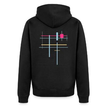 Arrière-plan Vecteur minimal Abstrait - Veste à capuche bio Premium Unisexe - noir - Dos - Nico (187cm)