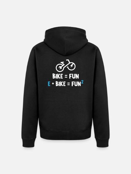 E Bike Is Fun - Unisex Premium Organic Zip Hoodie - black