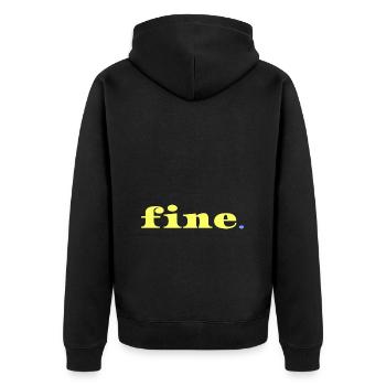 All Well Statement Irony Minimal Saying - Unisex Premium Organic Zip Hoodie - black - Back - Nico (187cm)