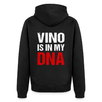 Vino est dans mon ADN Humour à boire du vin - Veste à capuche bio Premium Unisexe - noir - Dos - Nico (187cm)