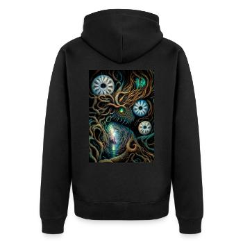 Enraciné IV - Veste à capuche bio Premium Unisexe - noir - Dos - Nico (187cm)
