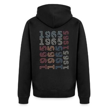 Né en 1965 Cadeau Anniversaire 1965 Retro 1965 - Veste à capuche bio Premium Unisexe - noir - Dos - Nico (187cm)