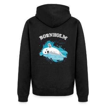 Bornholm Île de la mer Baltique Holiday Seal seal dans la mer - Veste à capuche bio Premium Unisexe - noir - Dos - Nico (187cm)