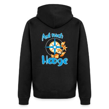 Hooge Urlaub Nordsee Insel mit Muscheln am Strand - Unisex Premium Bio Zip Hoodie - Schwarz - Hinten - Nico (187cm)