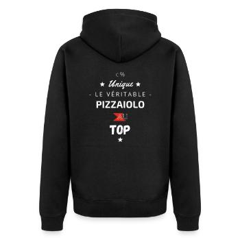 Le véritable pizzaiol au top - Veste à capuche bio Premium Unisexe - noir - Dos - Nico (187cm)