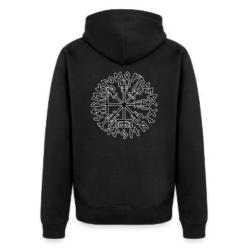 Boussole Viking Vegvisir - Veste à capuche bio Premium Unisexe - noir - Dos - Nico (187cm)