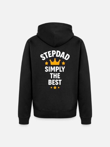 Stepdad simply the best - Unisex Premium Organic Zip Hoodie - black