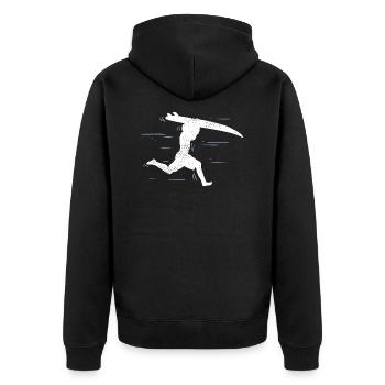 Surfer surfing boarder running race - Unisex Premium Organic Zip Hoodie - black - Back - Nico (187cm)
