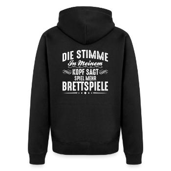 Brettspiel Sprüche Lustiges Boardgamer - Unisex Premium Bio Zip Hoodie - Schwarz - Hinten - Nico (187cm)