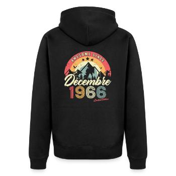 Cadeau D'anniversaire En Décembre 1966 Vintage - Veste à capuche bio Premium Unisexe - noir - Dos - Nico (187cm)