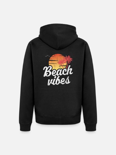 Beach Vibes - Unisex Premium Organic Zip Hoodie - black