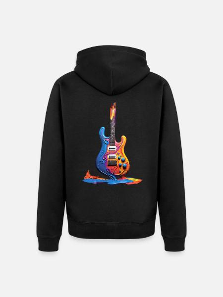 La guitare cool fond - Veste à capuche bio Premium Unisexe - noir