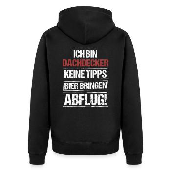 Je suis couvreur - apportez de la bière et décollez - Veste à capuche bio Premium Unisexe - noir - Dos - Nico (187cm)
