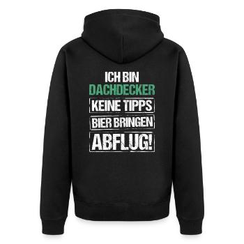 Je suis couvreur - apportez de la bière et partez - Veste à capuche bio Premium Unisexe - noir - Dos - Nico (187cm)