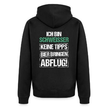 Je suis soudeur - apporte de la bière et décolle - Veste à capuche bio Premium Unisexe - noir - Dos - Nico (187cm)