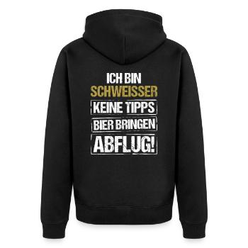 Je suis soudeur - apporte de la bière et décolle - Veste à capuche bio Premium Unisexe - noir - Dos - Nico (187cm)