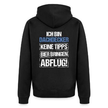 Je suis couvreur - apportez de la bière et partez - Veste à capuche bio Premium Unisexe - noir - Dos - Nico (187cm)
